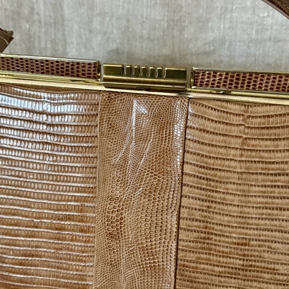 vintage 50s 60s lizard skin handbag Bags by Marquise - Picture 4 of 12